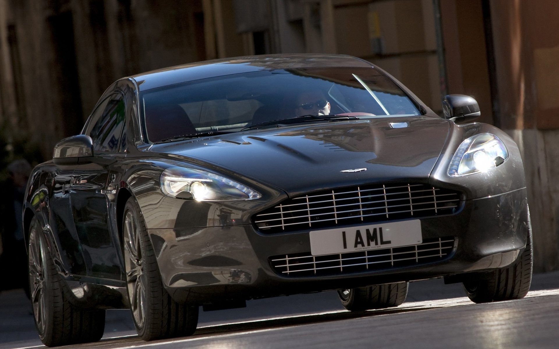 Картинки Aston martin, rapide, 2009, черный, вид спереди, стиль, авто фото и обои на рабочий стол