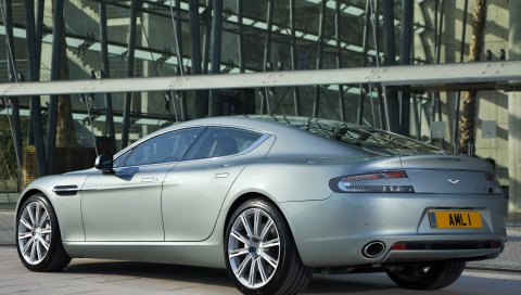 Aston martin, rapide, 2009, серебристый металлик, вид сбоку, авто
