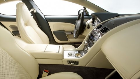 Aston martin, rapide, 2009, белый, салон, салон, руль