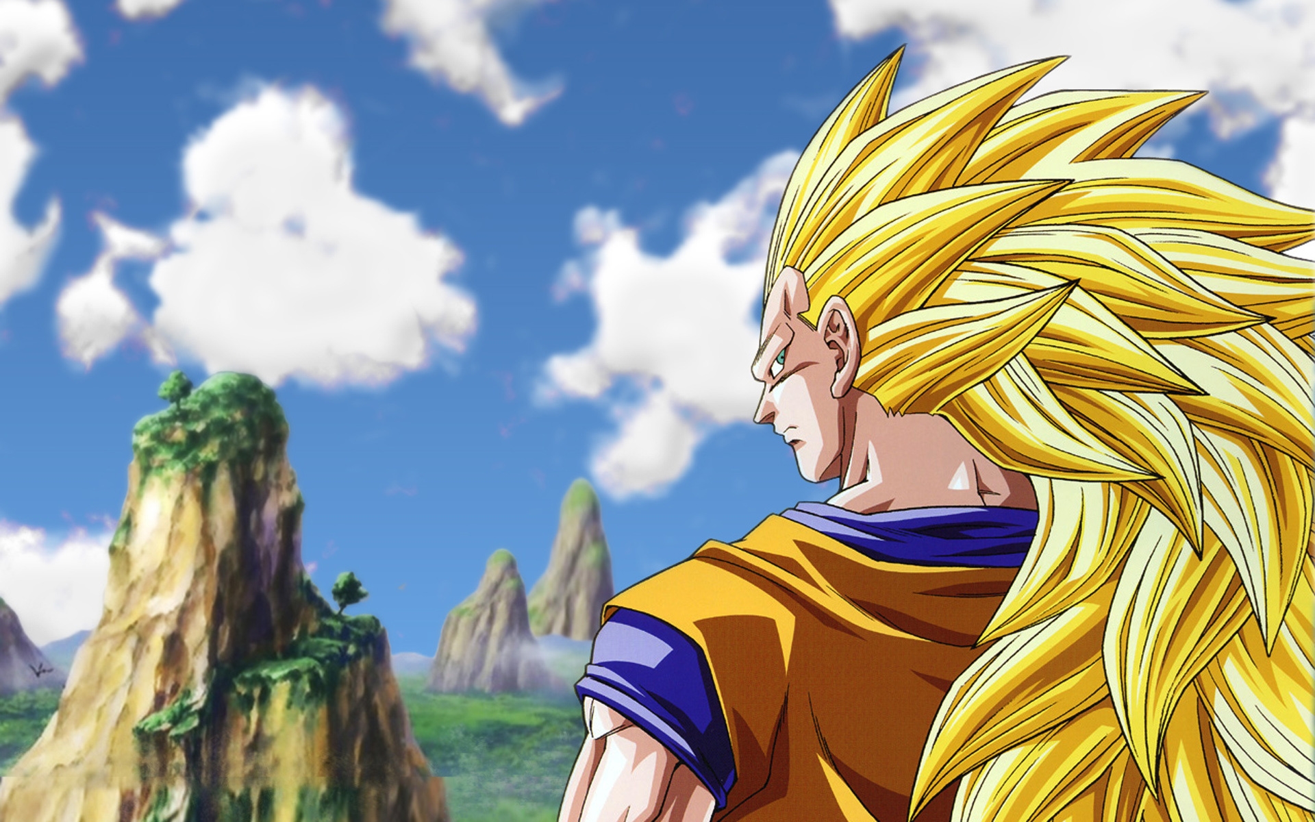 Картинки Goku super saiyan 3, мужчина, взгляд, строгий, улица фото и обои на рабочий стол