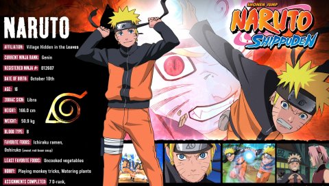 Uzumaki Наруто, надпись, пальто, бандана, мальчик