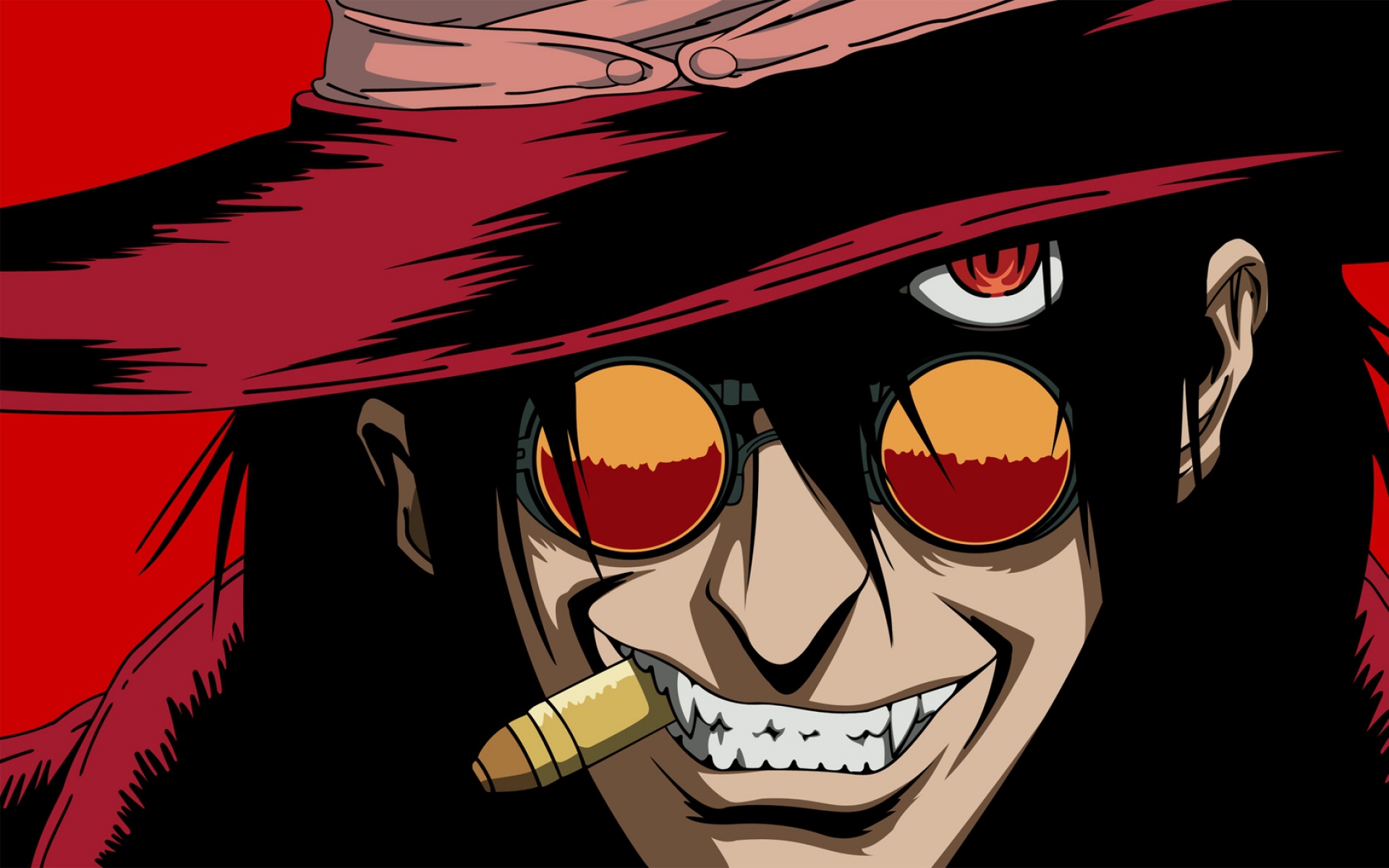 Картинки Hellsing, alucard, вампир, рукав, очки, шляпа фото и обои на рабочий стол