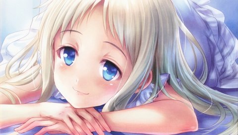 Ano hi mita hana no namae o boku-tachi wa mada shiranai, девушка, блондинка, улыбка, глаза