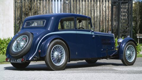 Aston martin, mkii, 1934, синий, вид сбоку, редкость, авто