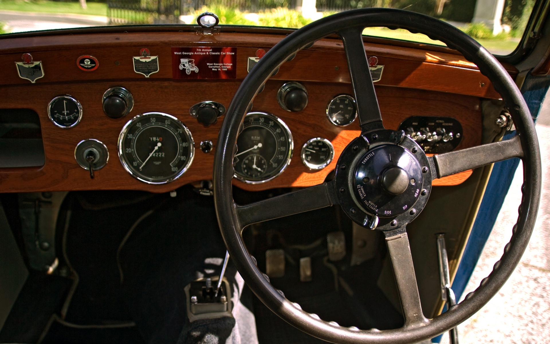 Картинки Aston martin, mkii, 1934, салон, руль, спидометр фото и обои на рабочий стол