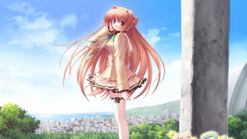 Ikegami akane, девушка, осанка, волосы, улица