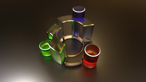 Os, ubuntu, стекло, красный, зеленый, синий