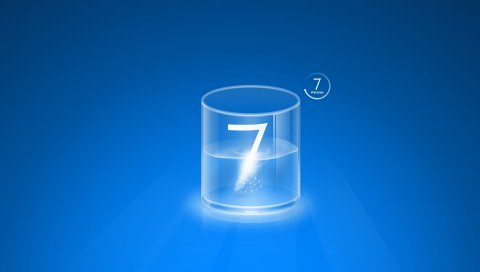 Окна 7, стекло, вода, хрусталь, синий, белый