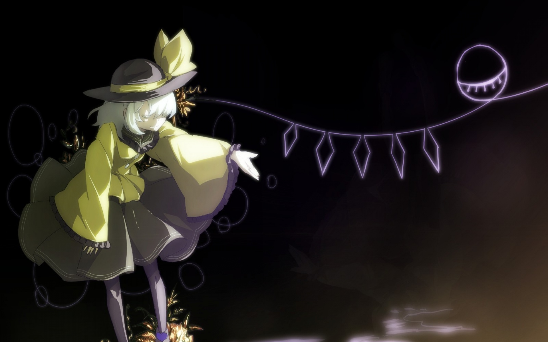 Картинки Touhou, komeiji koishi, шляпа, платье, рука фото и обои на рабочий стол