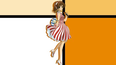 Clannad, девушка, платье, осанка, фон