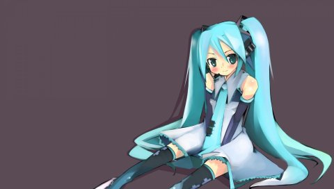 Вокалоид, hatsune miku, девушка, наушники, дорогая