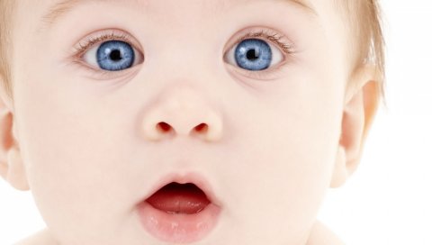 Ребенок, голубые глаза, лицо, удивление, эмоция