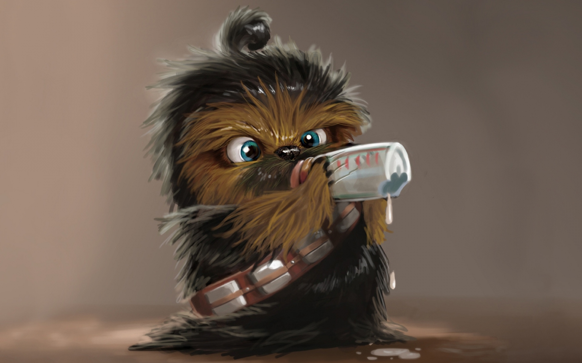 Картинки Звездные войны, chewbacca, drink, baby фото и обои на рабочий стол