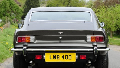 Aston martin, lagonda, v8, 1974, черный, вид сзади, автомобиль
