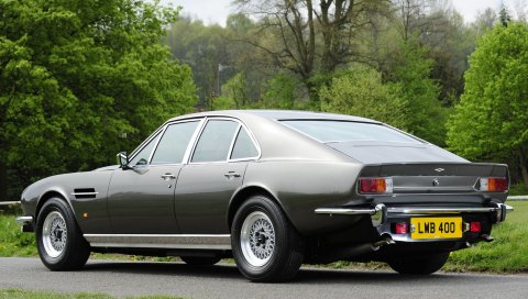 Aston martin, lagonda, v8, 1974, серый, вид сбоку, автомобиль, ретро, ??природа