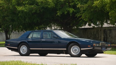 Aston martin, lagonda, 1976, синий, вид сбоку, автомобили, природа