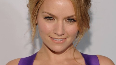 Becki newton, лицо, макро, светлые волосы, улыбка, взгляд