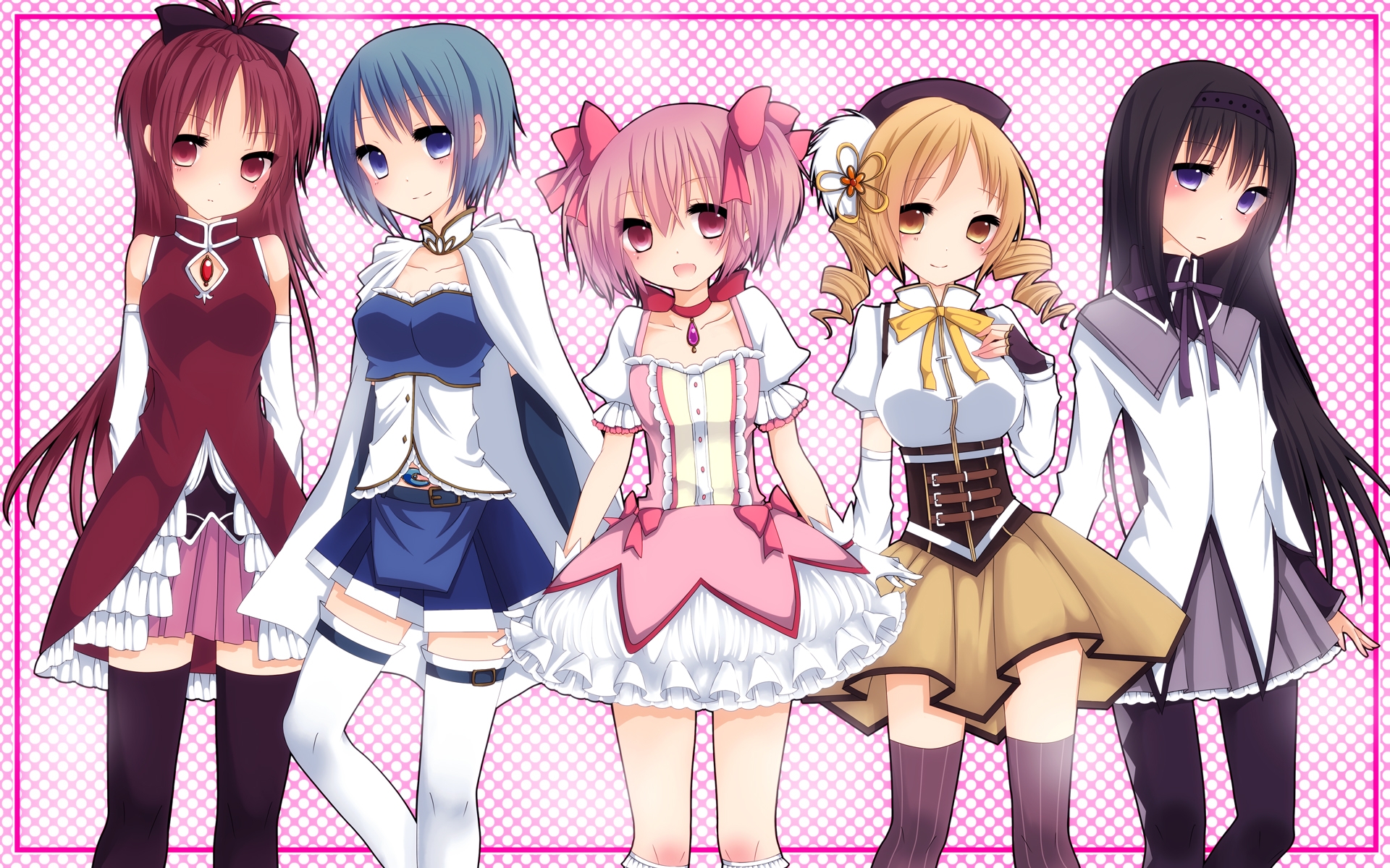 Картинки Akemi homura, kaname madoka, tomoe mami, sakura kyouko, miki sayaka фото и обои на рабочий стол