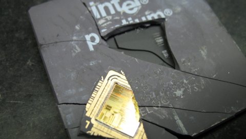 Intel, процессор, процессор, фрагменты, схема, обломки, чип
