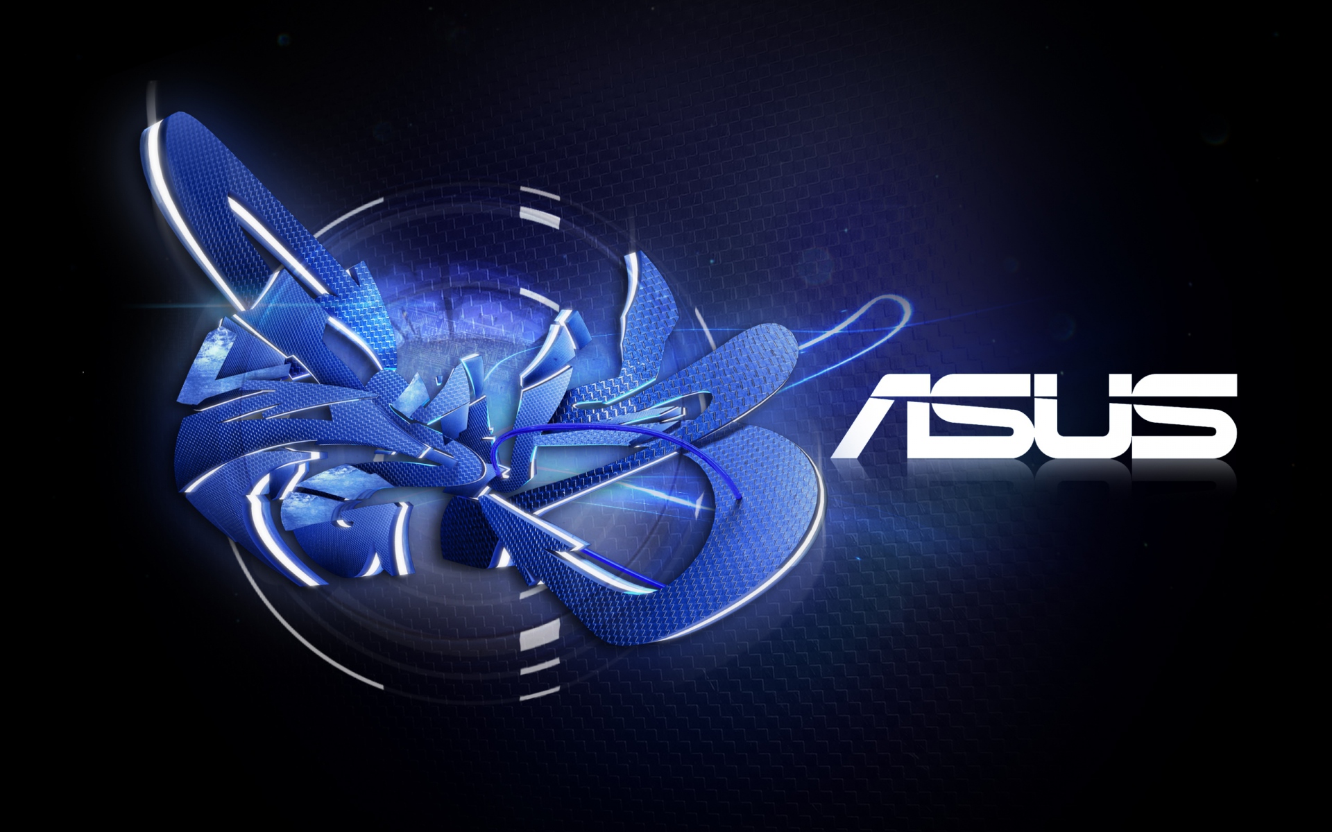 Картинки Asus, компания, логотип, граффити, черный, синий фото и обои на рабочий стол