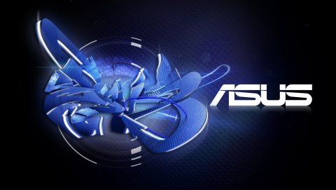 Asus, компания, логотип, граффити, черный, синий