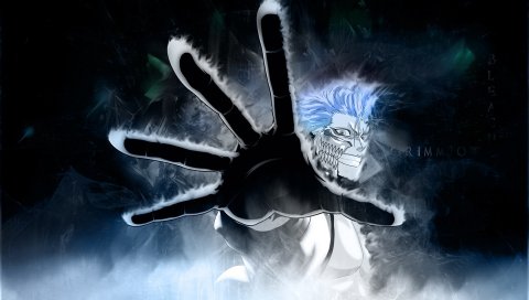 Отбеливатель, grimmjow, рука, усмешка, фон