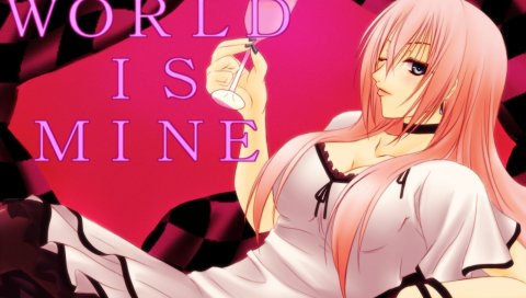 Мир мой, вокалоид, megurine luka, девушка, голубые глаза, платье, розовые волосы, серьги, стекло