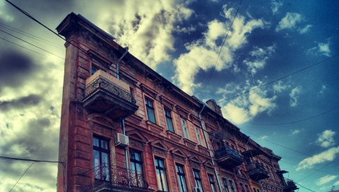 Русский, одесса, здание, небо