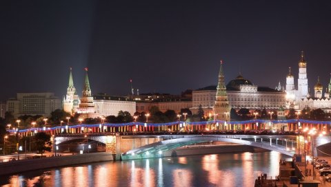 Москва, огни город, красная область, россия