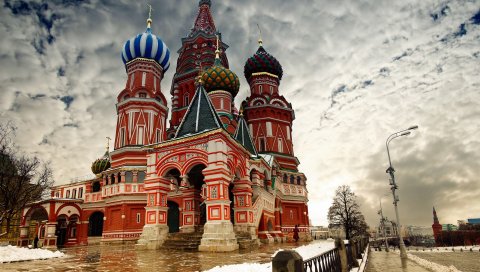 Москва, облако, кафедральный собор, город, hdr