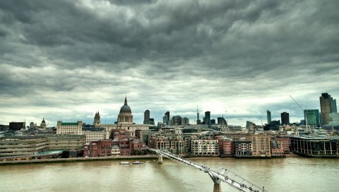Англия, Лондон, мост тысячелетия, uk, hdr