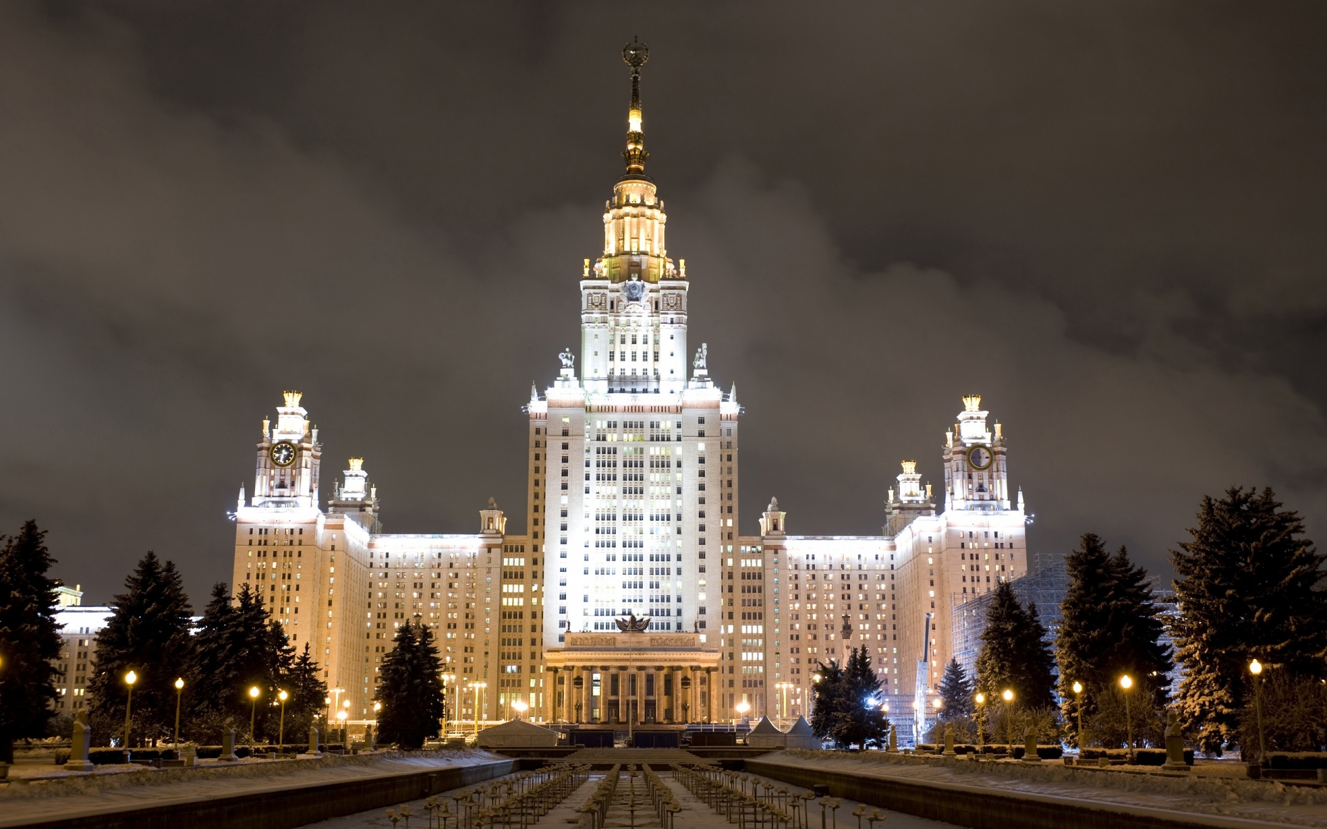 Картинки Россия, москва, университет, вечер фото и обои на рабочий стол