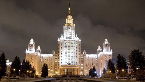 Россия, москва, университет, вечер