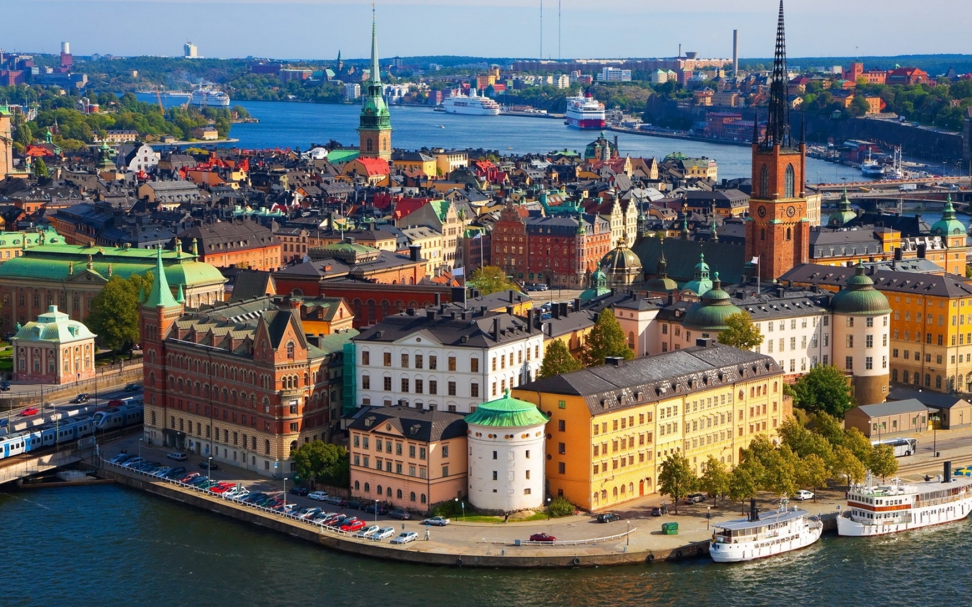 Картинки Стокгольм, река, здание, вид сверху фото и обои на рабочий стол