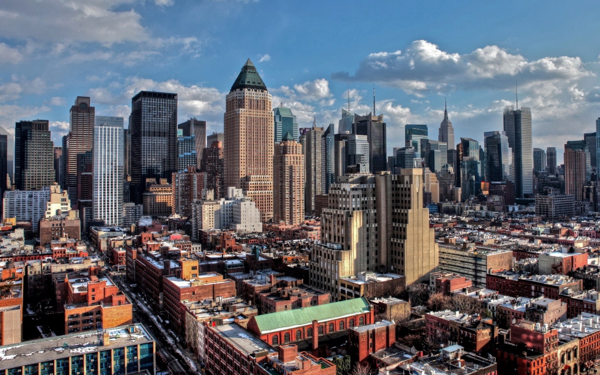 Картинки Нью-Йорк, Манхэттен, небоскребы, hdr фото и обои на рабочий стол