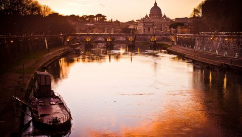 Италия, Рим, река, здание