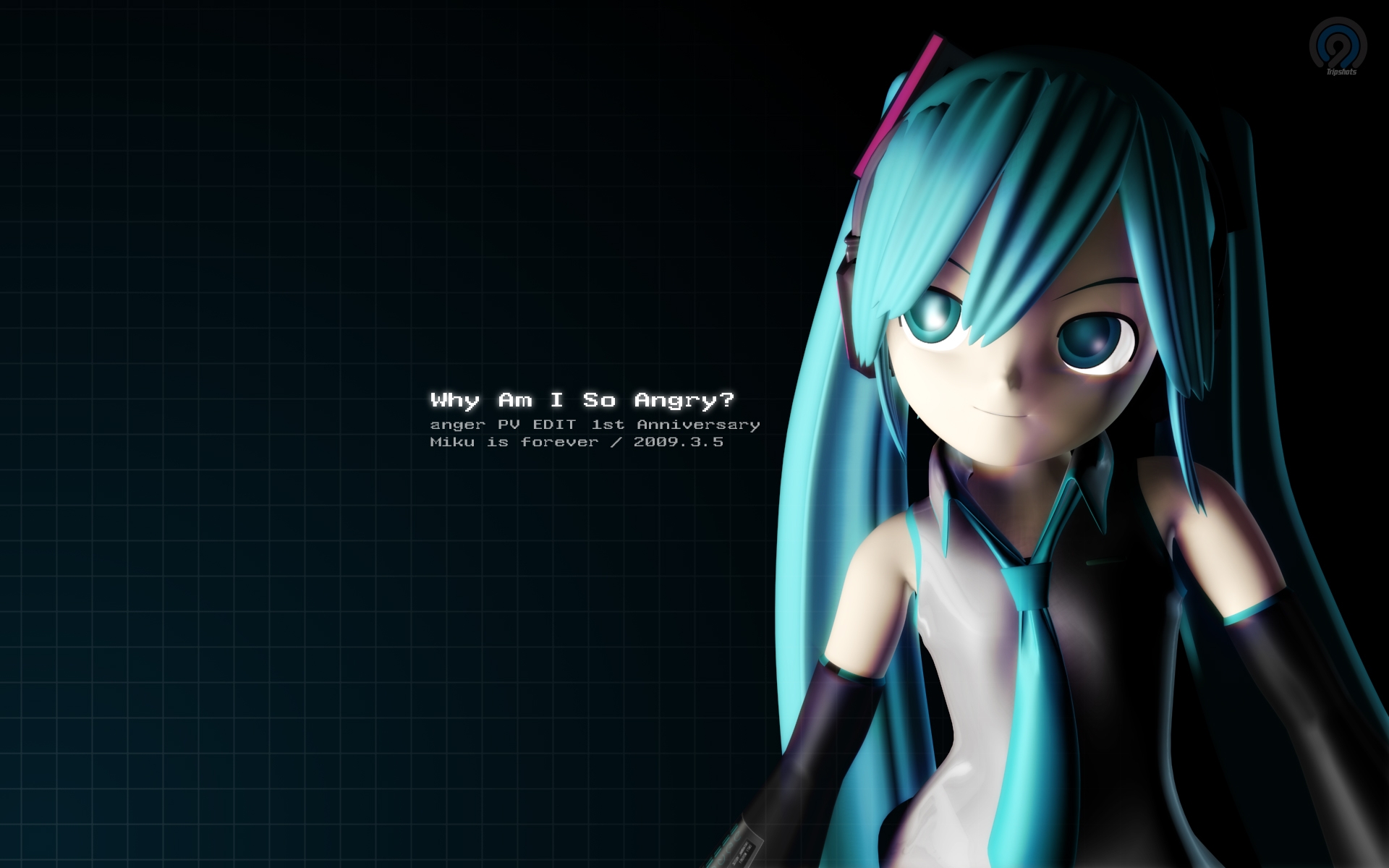 Картинки Вокалоид, hatsune miku, волосы, два хвоста, галстук, наушники фото и обои на рабочий стол