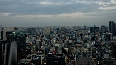 Япония, Токио, здания, вид сверху, приятный