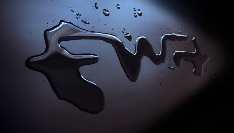 Fwa, логотип, вода, капли, фон