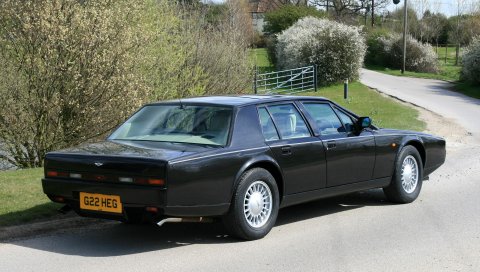 Aston martin, lagonda, 1987, черный, вид сбоку, автомобили, природа