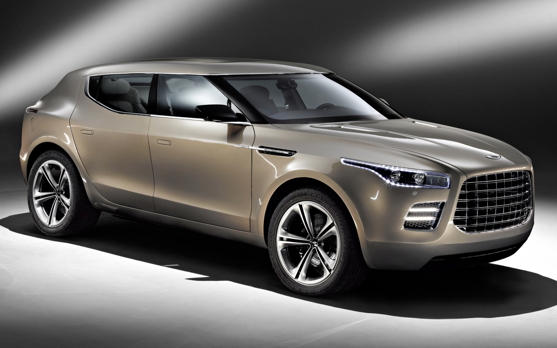 Картинки Aston martin, lagonda, концепция, 2009, коричневый, вид сбоку, авто фото и обои на рабочий стол
