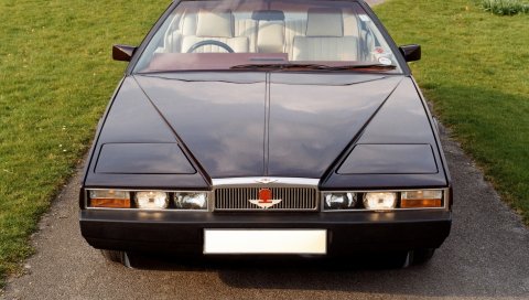 Aston martin, lagonda, 1976, синий, вид спереди, трава