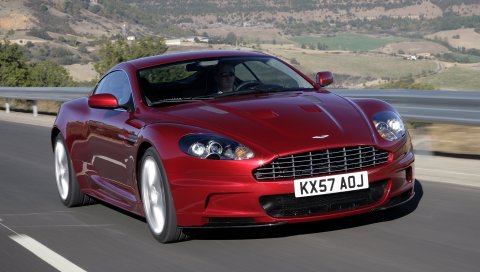 Aston martin, dbs, 2008, красный, вид спереди, спорт, природа