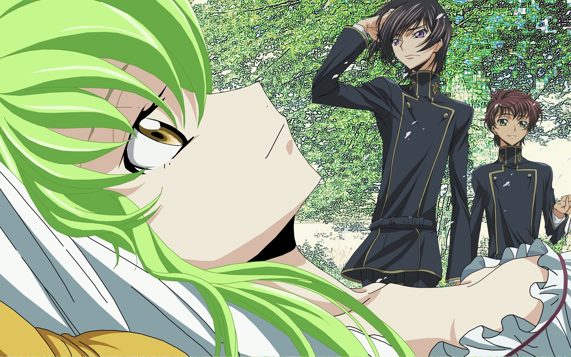 Картинки Код geass, мальчики, девушка, улыбка, поза фото и обои на рабочий стол