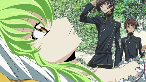 Код geass, мальчики, девушка, улыбка, поза