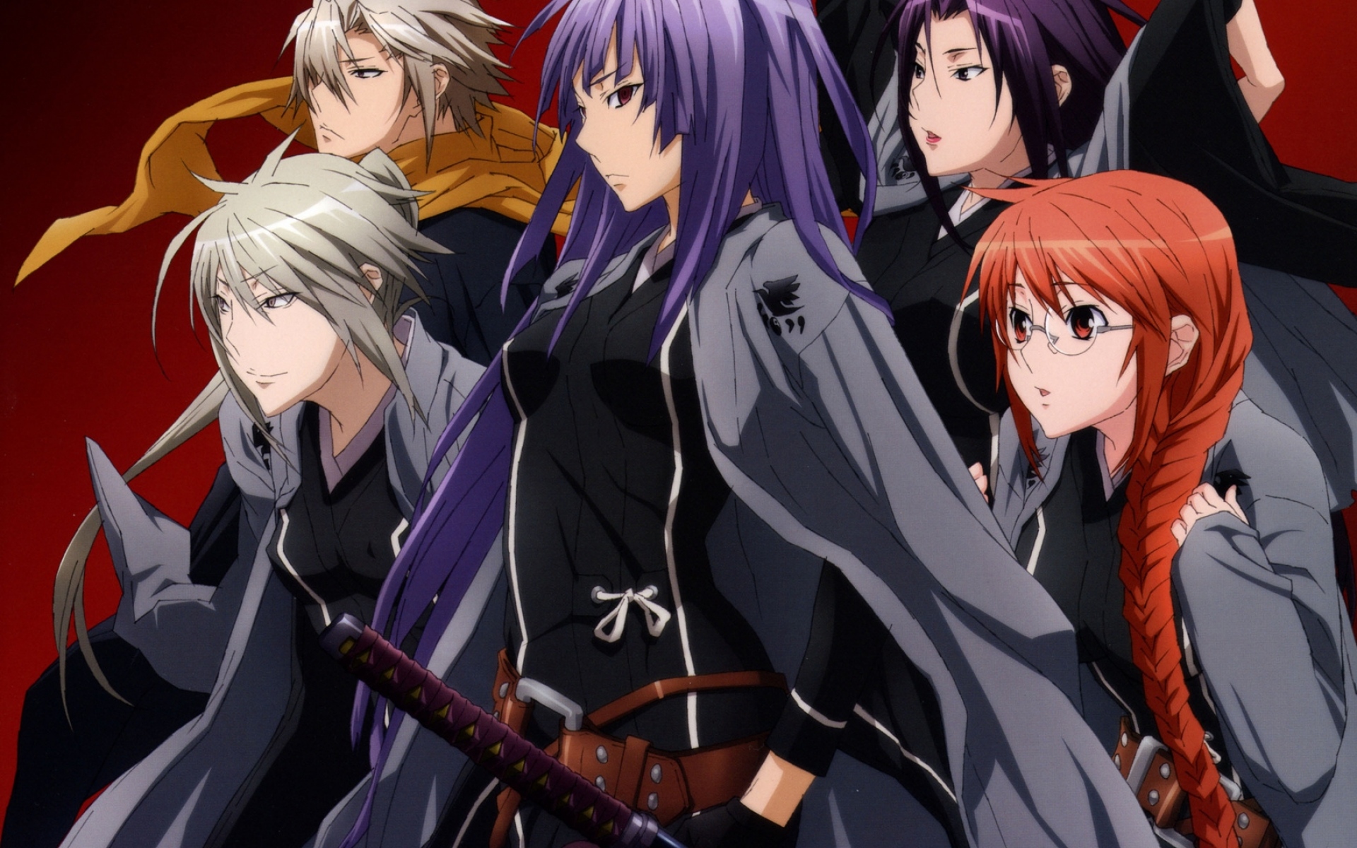 Картинки Katana, sekirei, персонажи, оружие, взгляд, фон фото и обои на рабочий стол