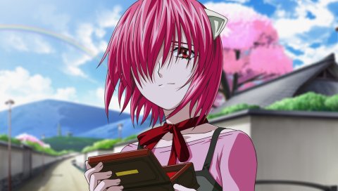 Elfen lied, девушка, шкатулка для драгоценностей, взгляд, улица