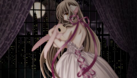 Chobits, девушка, блондинка, игрушки, комната