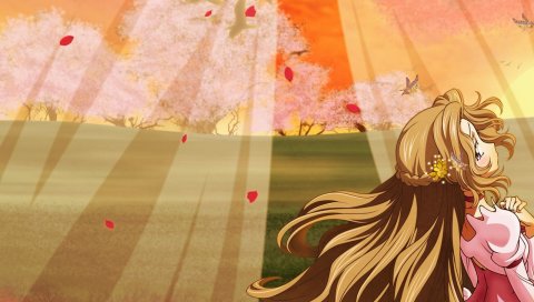 Код geass, девушка, брюнетка, волосы, лучи, природа