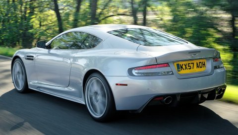 Aston martin, dbs, 2008, белый, вид сзади, автомобили, природа